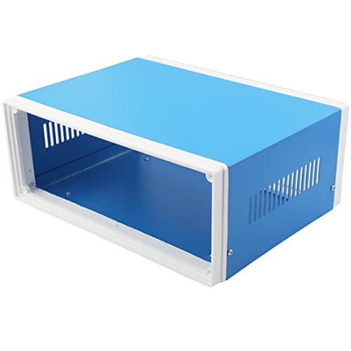 Zulkit Electronic Enclosures Blue Metal Enclosure Project Case DIY Box Junction Case Enclosure Preventive Case 12.6x10.6x4.7inch (320x268x120mm) - size: 12.6" x 10.6" x 4.7"
