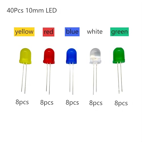 240pcs 5mm 10mm LED Diode Kit White Red Yellow Green Blue DIY