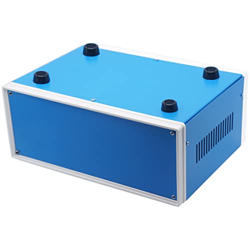 Zulkit Electronic Enclosures Blue Metal Enclosure Project Case DIY Box Junction Case Enclosure Preventive Case 12.6x10.6x4.7inch (320x268x120mm) - size: 12.6" x 10.6" x 4.7"