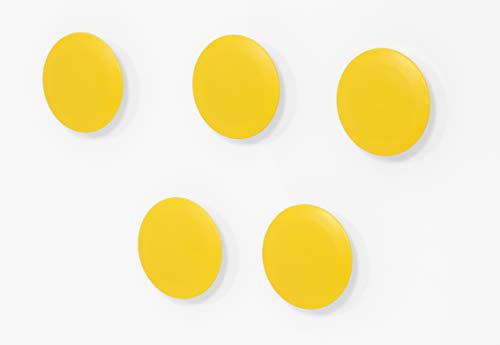 High Powered Magnets for Glass Dry-Erase Boards, Set of 5 Yellow - color: Yellow