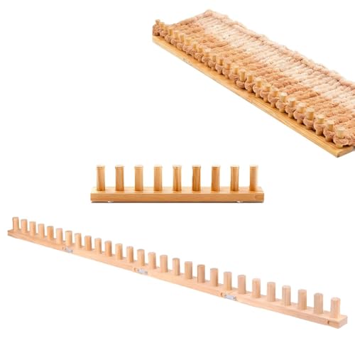 46" Adjustable Wooden Knitting Frame Kit for Chunky Blankets – Large DIY Yarn Weaving Tool for Thick Throws, No Needles, Beginner Friendly Craft for Home Decor & Relaxation