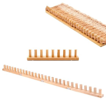 46" Adjustable Wooden Knitting Frame Kit for Chunky Blankets – Large DIY Yarn Weaving Tool for Thick Throws, No Needles, Beginner Friendly Craft for Home Decor & Relaxation