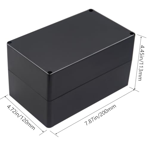 Junction Box IP65 Waterproof ABS Plastic Electrical Project Case Power Junction Boxes, Project Box with 4 PCS M16 Cable Glands 7.87x4.72x4.45 inch (200 x 120 x113 mm) - color: Black, size: 7.87"x4.72"x4.45"
