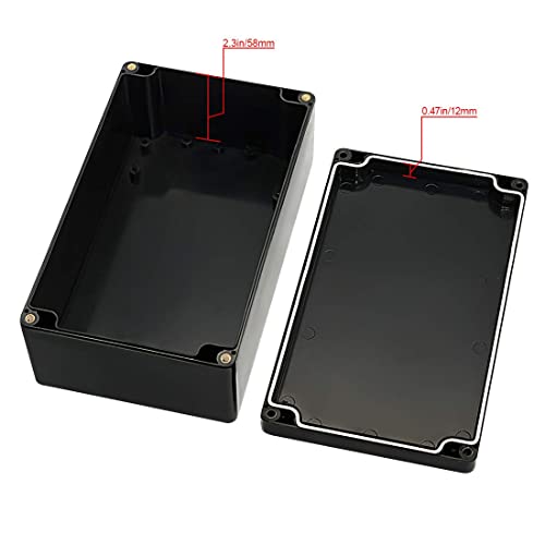 LeMotech ABS Plastic Electrical Project Case Power Junction Box, Project Box Black 7.87 x 4.72 x 2.95 inch (200 x 120 x 75 mm) - color: Black (1 pack), size: 7.87" x 4.72" x 2.95"