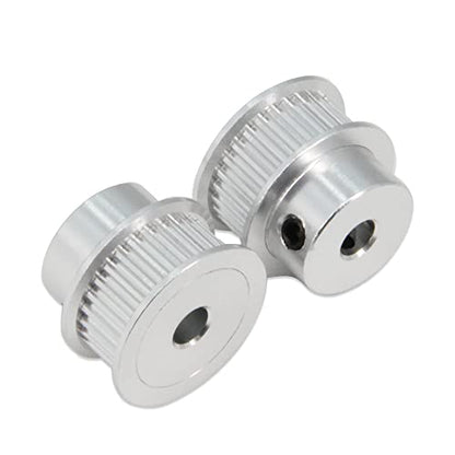 2PCS Set GT2 Synchronous Wheel 20&30 Teeth 5mm Bore Aluminum Timing Pulleys with 2PCS Length 200mm Width 6mm Belt (20-30T-5B-6) - style: 20-30T-5B-6