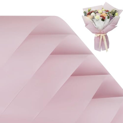 FUHITIM 20 Sheets Flower Wrapping Paper (Misty Light Pink) - color: Misty Light Pink