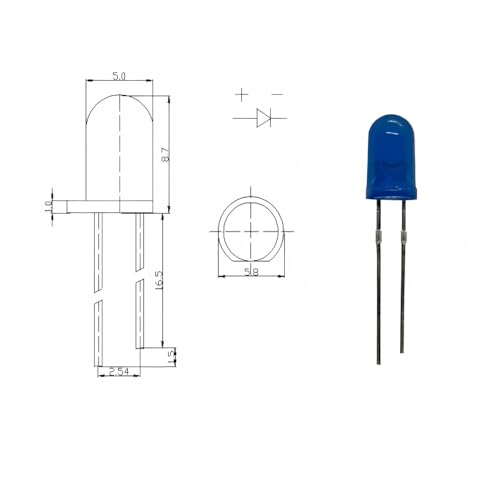 150pcs 5mm Mini LED Diode Kit, 6 Colors White Red Yellow Orange Green Blue