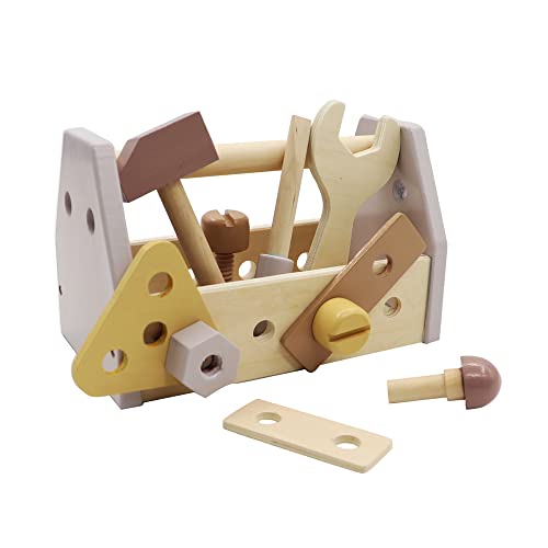 Montessori Wooden Tools Kit Toddler Educational Toy Set - color: Yellow