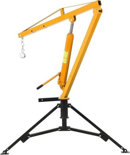 GarveeLife 1000 LBS Hydraulic Pickup Truck Crane, 360° Swivel Hitch Mounted Hoist with 3 Adjustable Booms, Truck Bed Crane for Lifting Engine, Deer, or Construction Goods-Yellow - color: Yellow
