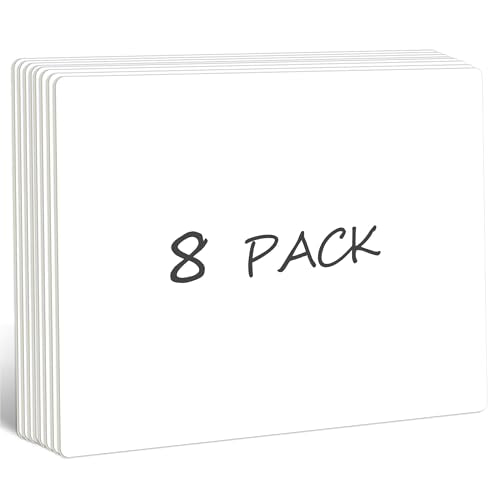 8 Packs Small Whiteboards, Double Sided Dry Erase Blank Board, Writable and Erasable White Board for Office, Home, Classroom, Math, Drawing (Each Measures 12” x 9”) - color: Whiteboards
