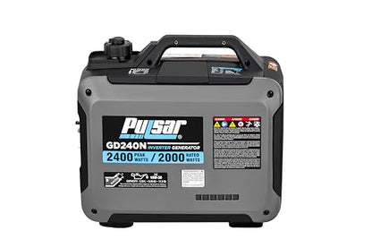 Pulsar 2,400W Portable Gas-Powered Quiet Inverter Generator With USB Outlet & Parallel Capability, GD240N - style: 2400 Watts + Gas Only + USB