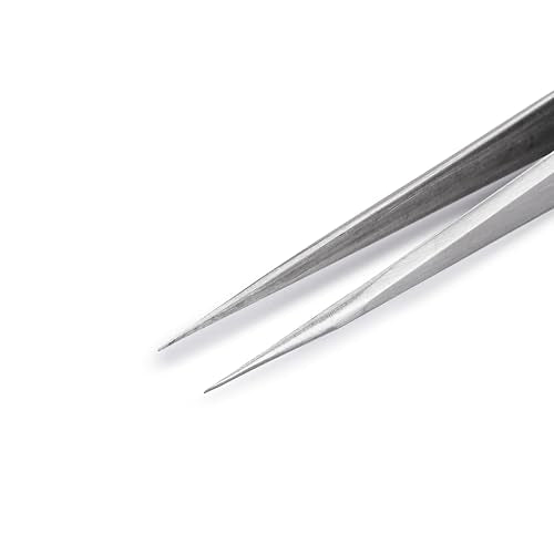 Huron Tweezer, Straight Fine Point 5.3" (1/3/10 pc) (1 pc) - style: Straight Fine Point, 5.3"