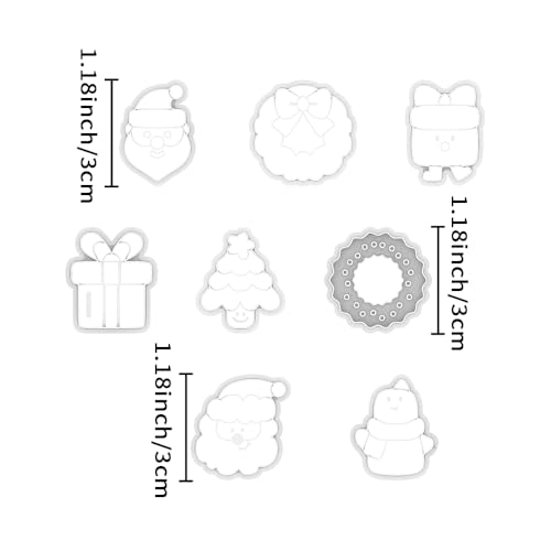 Xaekicr Christmas Polymer Clay Cutters Set – 8 Pcs Holiday Clay Earring Cutters for DIY Jewelry Making, Santa Tree Wreath Gifts – Clay Tools for Polymer Clay Molds Projects - color: 2C color