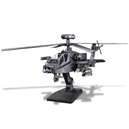 Piececool 3D Metal Model Kits, Military Helicopter Airplane Models Building Kits for Adults and Teens Men Hobbies DIY Brain Teaser Puzzles, Great Birthday Gifts, 145 Pcs - style: AH-64 Apache