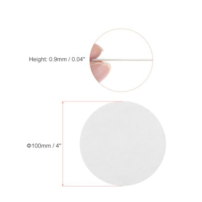 HARFINGTON 50pcs Round Adhesive Felt Circles, 100mm 4" Pre Cut Felt Craft Stickers Non-Woven Mini Felt Fabric Circles for DIY Sewing Handcraft Cut Projects Craft Finishing, White - color: White, size: 100mm (50pcs)