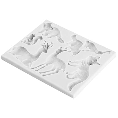 Woodland Animal Polymer Clay Mold Squirrel Rubbit Silicone Molds - color: Style F
