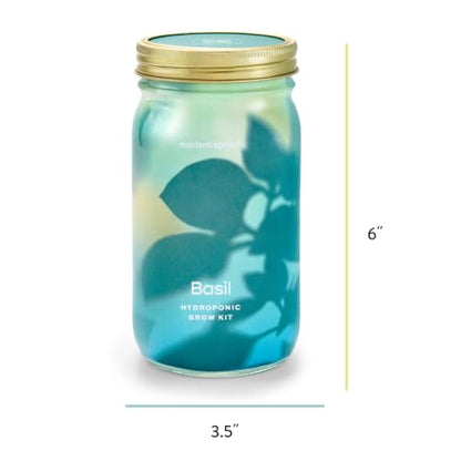 Modern Sprout Mason Garden Jar-Self-Watering Hydroponics Kit-Basil+Rosemary - color: Basil+rosemary, size: Garden Jars