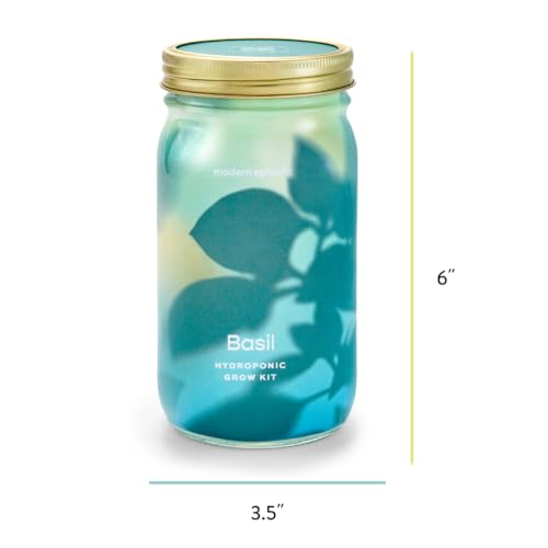 Modern Sprout Mason Jar Grow Set 6pk - Hydroponic Indoor Herb Garden Kit - color: Basil + Mint + Parsley + Cilantro + Rosemary+ Lavender, size: Garden Jars
