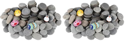 Simetufy 100Pcs 2"-3" River Rocks for Painting Bulk, Flat & Smooth Natural Stones for Arts & Crafts, Kindness, Decoration for Kids & Adults (Pack of 2) - size: 2-3in -100pcs (Pack of 2)