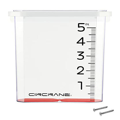 Circrane 5-Inch Waterfall Rain Gauge, Easy Read Outdoor Rain Gauge for Garden, Deck, Lawn and Yard, with Weather Resistant Bracket & Stainless Steel Screws, Clear