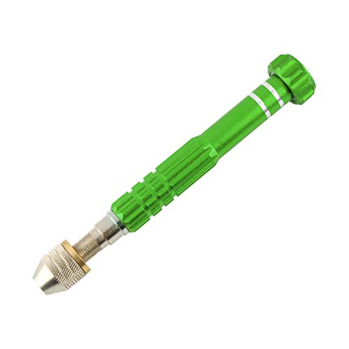 Larcele Pin Vise Drill, 3 Jaw Chuck Capacity 0" to 1/8" SDZKQ-02 (Green) - color: Green