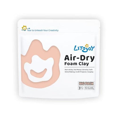 Skin Tone Air Dry Foam Clay 1.1lbs/500g, Soft & Easy to Mold - color: Peach