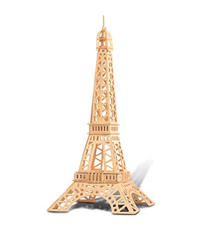Puzzled 3D Puzzle Eiffel Tower Wood Craft Construction Kit, 52 Pieces Pack