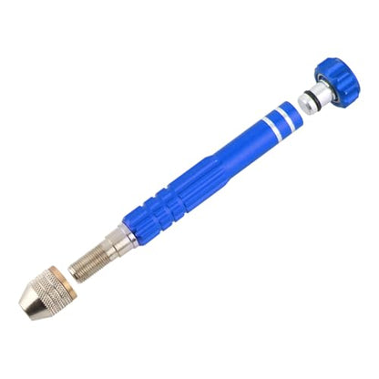 Larcele Pin Vise Drill, 3 Jaw Chuck Capacity 0" to 1/8" SDZKQ-02 (Blue) - color: Blue
