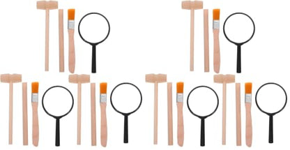 Angoily 3 Sets of Excavation Tools: Archaeological Dig Tool for Kids, Dinosaur Digging Kits with Hammer Chisel Brush Scraper and Magnifier for Dinosaur Science Kits and Gem Discovery (Pack of 2) - size: 14.00X4.00X2.00CM (Pack of 2)