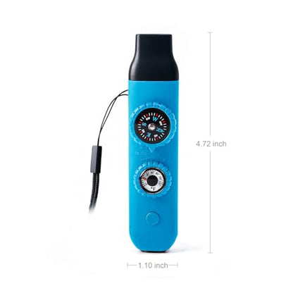 Emergency Survival Safety Whistle，Whistle for Kids with Lanyard,Compass,Thermometer,Ideal for Kayaking, Boating, Hiking, Camping, Climbing - color: Blue 2pcs