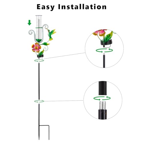 Stargarden Rain Gauge Outdoor, Hummingbird Solar Rain Gauge - color: Hummingbird-D