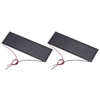 MECCANIXITY 2 Pcs 6V 0.6W 100mA Mini Solar Panels, Small Polycrystalline Solar Cell Panel with 2 Cable for DIY Electric Toy Materials Kits Charger, 120mm x 38mm - style: 6V 0.6W 100mA