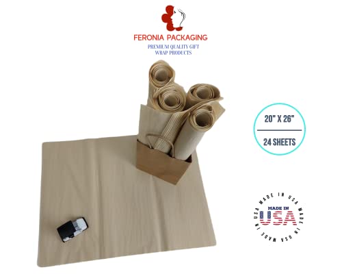 Parchment Tissue Paper Squares, Bulk 24 Sheets, Premium Gift Wrap and Art Supplies for Birthdays, Holidays, or Presents by Feronia packaging, Large 20 Inch x 26 Inch - color: Parchment