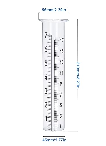 7" Capacity Rain Gauge with Stainless Steel Mounting Rack Holder, Post Mount Rain Gauge for Yard Garden Outdoor Home (Style A) - style: Style A