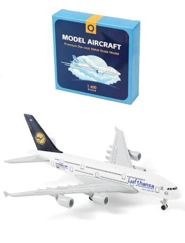 1/400 for Germany A380 Metal Plane Model with Landing Gear Stand - color: 06. Lufthansa