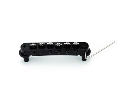 Guyker Tune-O-Matic Roller Saddle Bridge - String Space 10.5mm Guitar Bridges with Post Hole 4.2mm Replacement Compatible with Les Paul LP SG 6 String Electric Guitar GM015, Black - color: GM015, Black