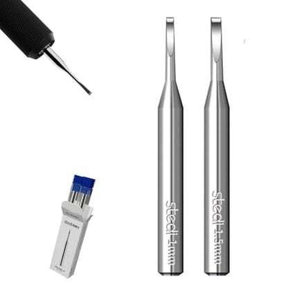 stedi 2PCS Model Scriber Chisel Replacement Blades 1mm+1.5mm - style: 1mm+1.5mm(Chisel Blade)