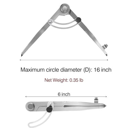 6 inch Alloy Professional Woodworking Pencil Compass Scribe Tool with Lock - size: 1 Count (Pack of 1)