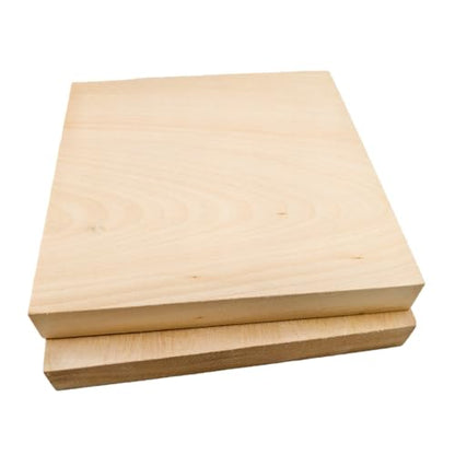 2PCS Unfinished Basswood Blocks for Crafts, Wood Craft Panels for Art, Engraving, Painting, DIY Projects, Chip Carving, Fretwork (5.9 x 5.9 x 0.78 in) - size: 5.9 x 5.9 x 0.78 in