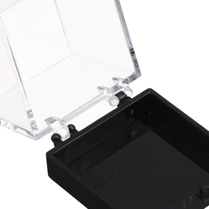 KESYOO 60 Pcs Clear Mineral Specimen Display Boxes, 1.4" Small Square Plastic Rock Sample Storage Cases with Black Base for Crystals and Gemstones
