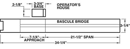 Walthers Cornerstone Operating Single-Track Railroad Bascule Bridge 933-3070 HO Scale Model Railroad - Structure Kit - style: Operating Single-Track Railroad Bascule Bridge