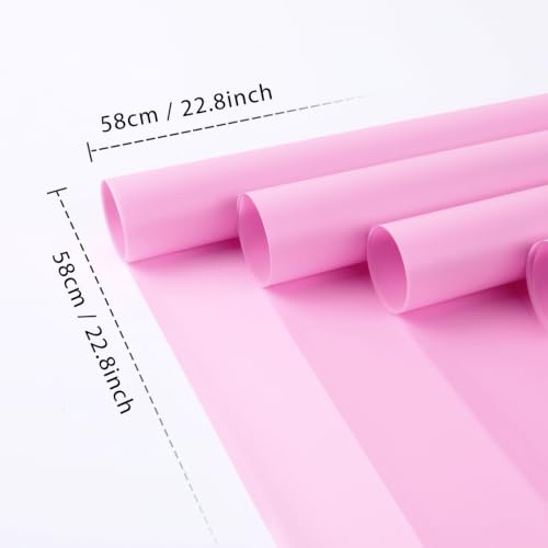 FUHITIM 20 Sheets Flower Waterproof Wrapping Paper (Pink) - color: Misty Pink