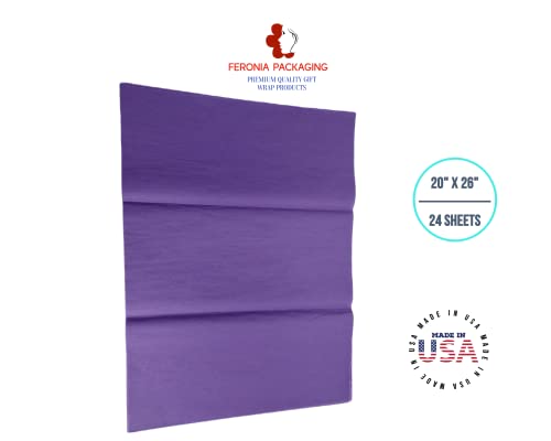 Lavender Tissue Paper Squares, Bulk 24 Sheets, Premium Gift Wrap and Art Supplies for Birthdays, Holidays, or Presents by Feronia packaging, Large 20 Inch x 26 Inch - color: Lavender