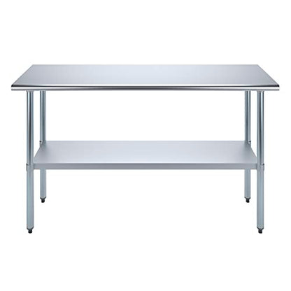 AmGood 18 in. x 60 in. Stainless Steel Work Table | Metal Kitchen Food Prep Table | NSF - size: 60 in. Long x 18 in. Deep without Wheels