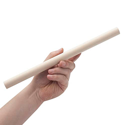 3/4 x 12 Wooden Dowels Wooden Sticks for Crafts, 6 PCS Macrame Wood Dowel Rods, Unfinished Hard Wood Sticks for Crafting, Arts and DIYers, Tiered Cake Support and Wedding Ribbon Wands - size: 3/4"×12"-6PCS