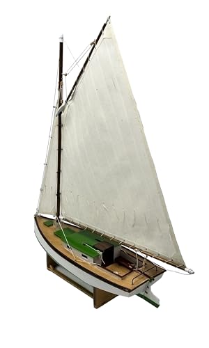 Midwest Chesapeake Bay Flattie Wooden Model Ship Kit for Adults - Beginner Woodcraft Boat Building Set - Easy Laser-Cut DIY Hobby Craft Gift, Made in USA, 1:32 Scale