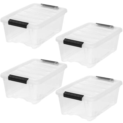IRIS USA 4-Pack 13 Quart Storage Bins with Lids, Clear - size: 13 Qt, style: 4 Pack