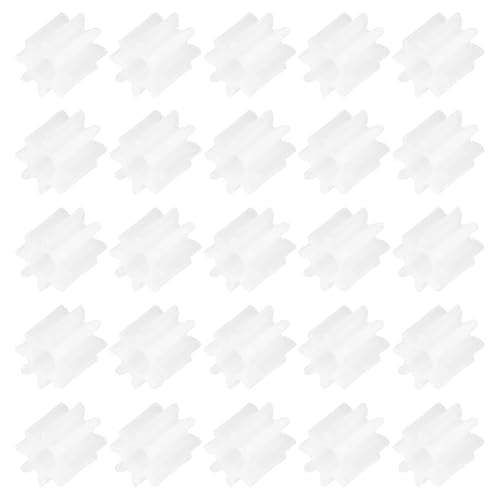 MECCANIXITY 50 Pcs Plastic Gears 8 Teeth Plastic Motor Gear Model 82A Reduction Gear for RC Car Model DIY Robot (White, Module 0.5) - style: 8 Teeth