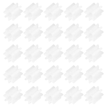 MECCANIXITY 50 Pcs Plastic Gears 8 Teeth Plastic Motor Gear Model 82A Reduction Gear for RC Car Model DIY Robot (White, Module 0.5) - style: 8 Teeth