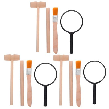 Angoily 3 Sets of Excavation Tools, Wood Archaeological Dig Tool for Kids - size: 14.00X4.00X2.00CM